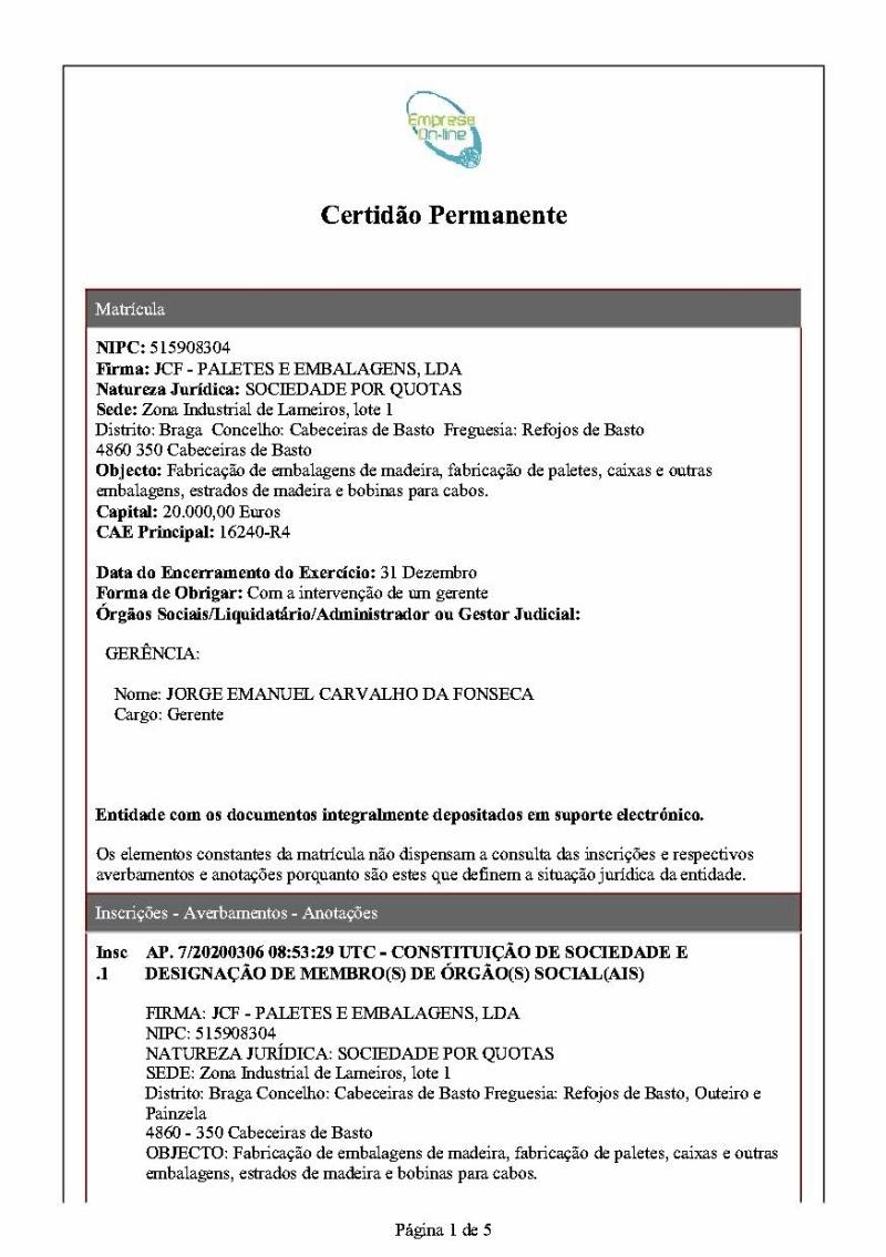 Participações Sociais em REFOJOS DE BASTO