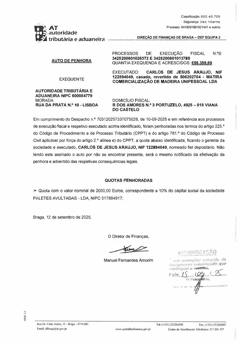 Participações Sociais em BRAGA (SÃO JOSÉ DE SÃO LÁZARO E SÃO JOÃO DO SOUTO)