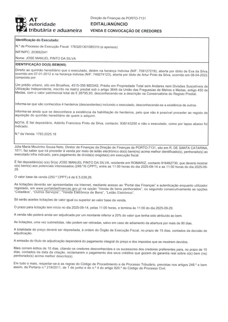 Imóvel 1783.2025.18 — Execução Fiscal AT 3
