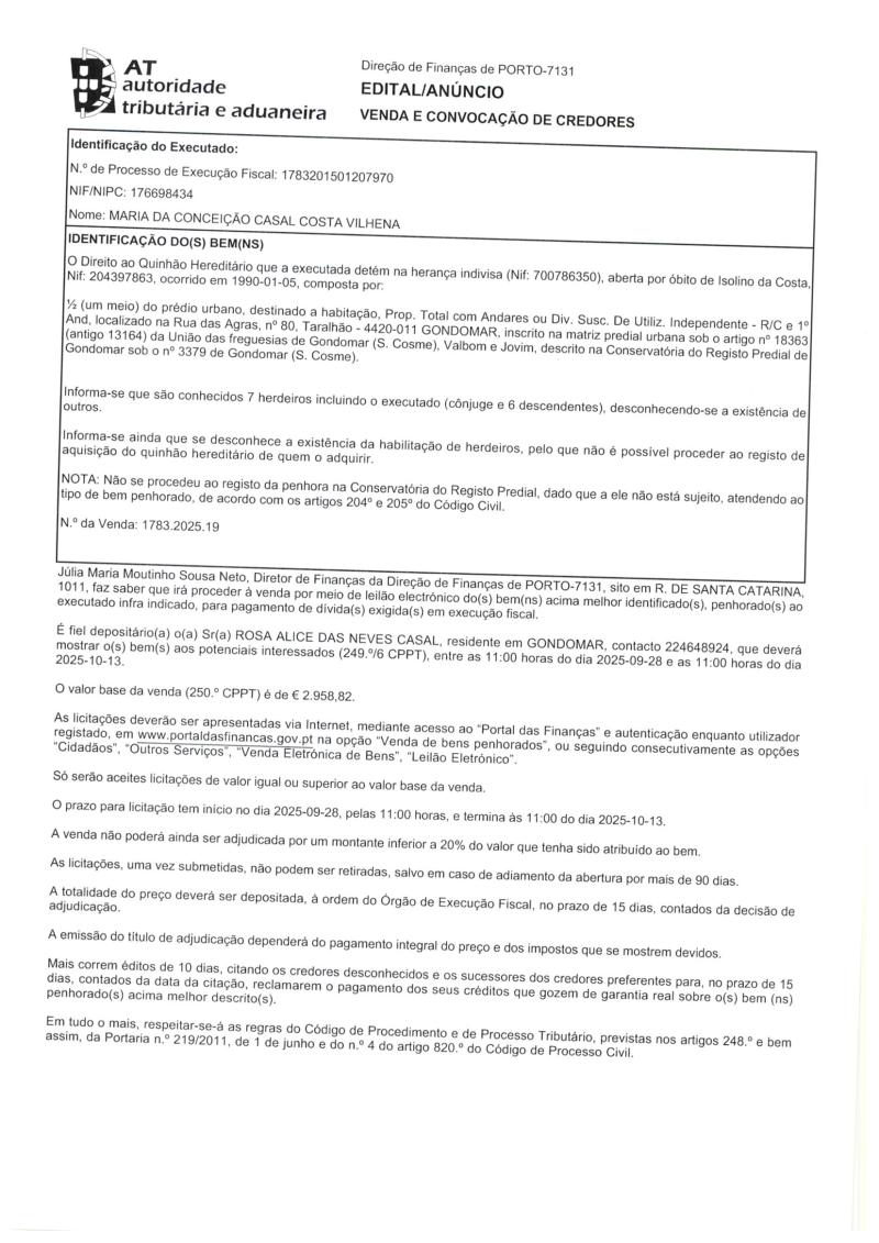 Imóvel 1783.2025.19 — Execução Fiscal AT 3
