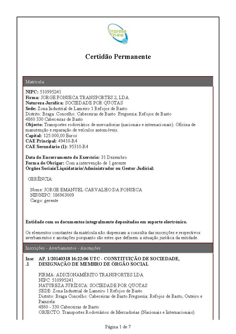 Participações Sociais em REFOJOS DE BASTO