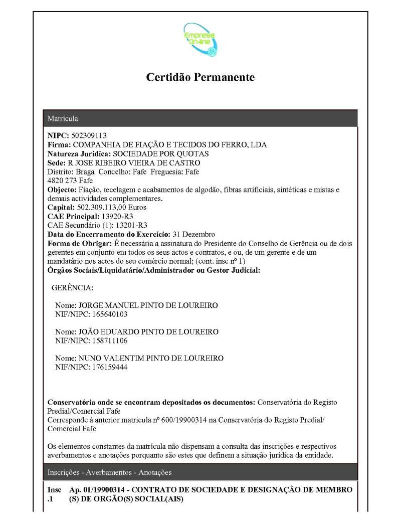 Participações Sociais em VILA NOVA DE FAMALICÃO E CALENDÁRIO